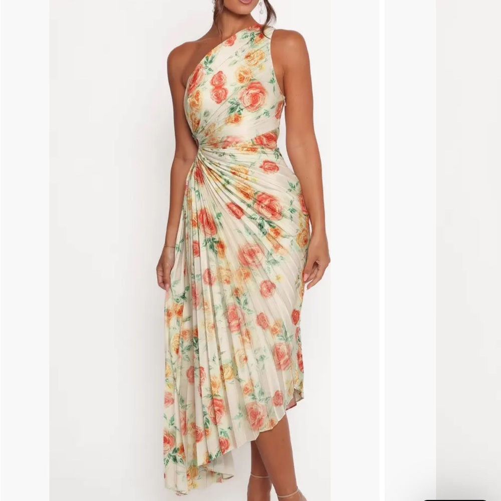 Petal & Pup Floral One Shoulder Dress - Floral Yellow Size Small
